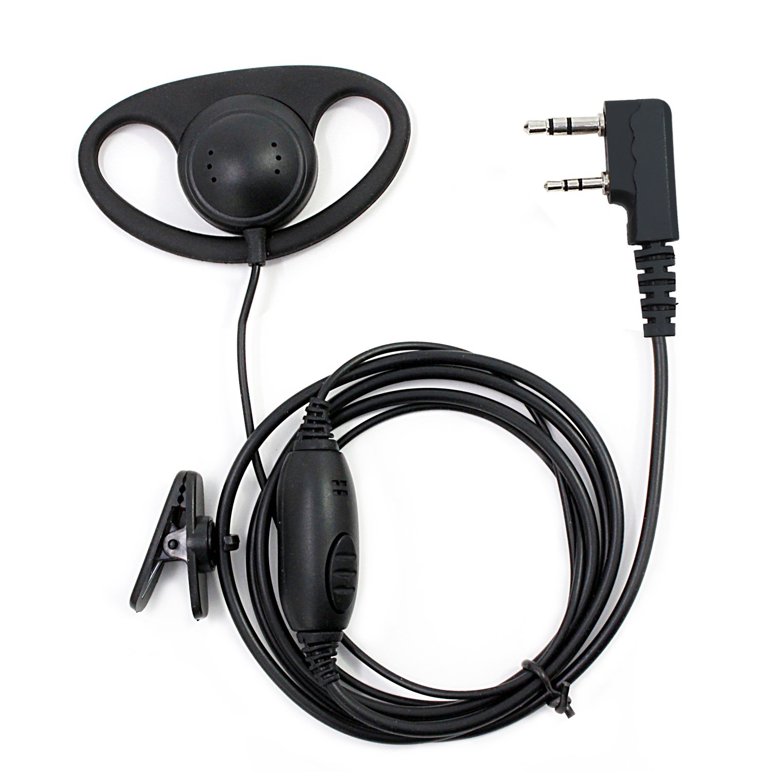 abcGoodefg 2-Way Radio Earpiece Headset with PTT Mic - 5 Pack | Compatible with UV5R, 888S, UV-82HP, BF-F8HP, Kenwood, Retevis H-777, RT21, RT22 Radios | Ideal for Security, Construction & Outdoor Activities