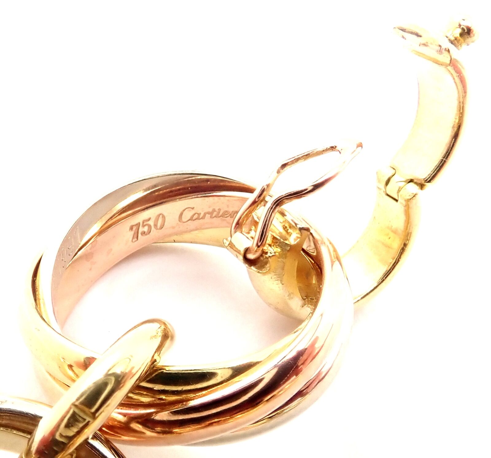 Authentic Cartier Trinity 18K Tri-Color Gold Round Wide Link Bracelet for Women - Luxury Jewelry Gift for Anniversary, Birthday & Special Occasions