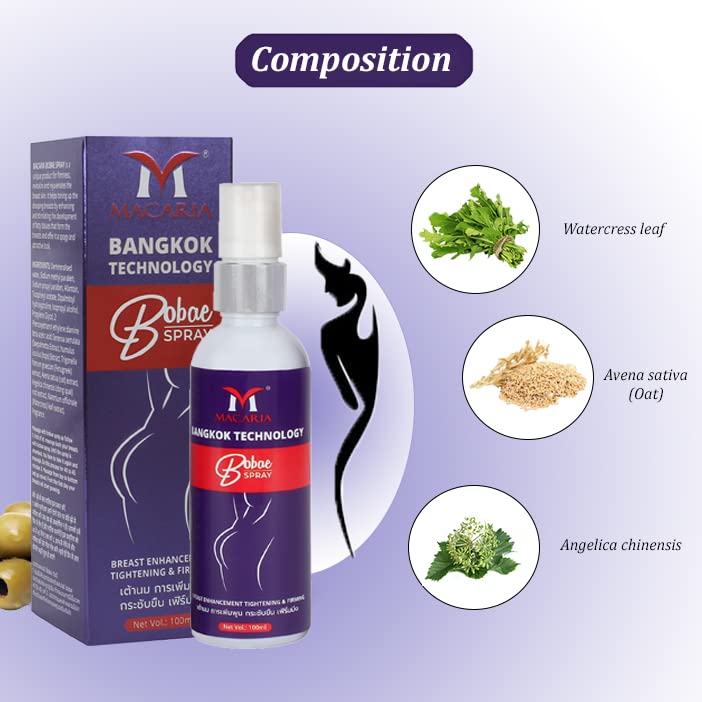 MACARIA Breast Enlargement Bust Cream Spray for Women - Natural Enhancement & Firming Solution - Perfect for Daily Use & Special Occasions