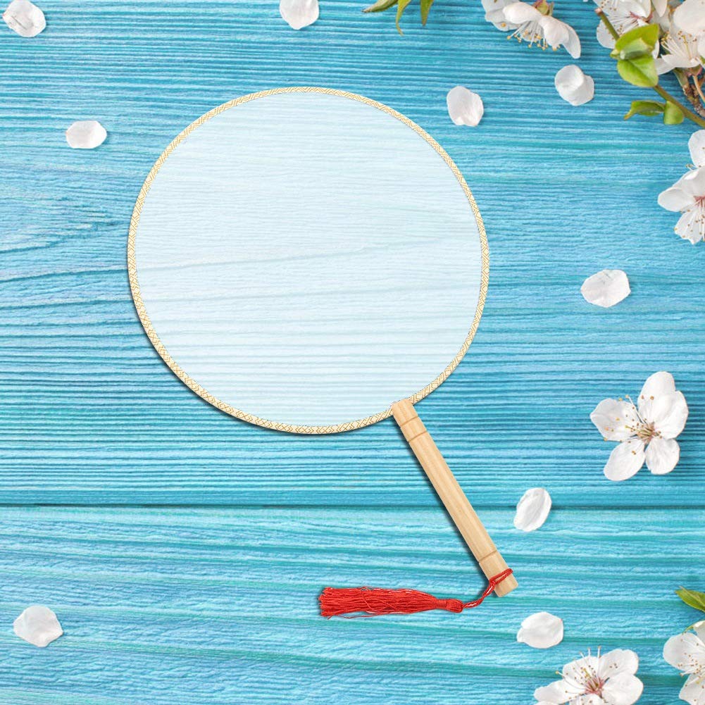 Vintage Royal Court Handheld White Round Fan - Translucent Photography Prop & DIY Art for Chinese Painting Lovers | Perfect for Cosplay, Wedding, and Home Decor