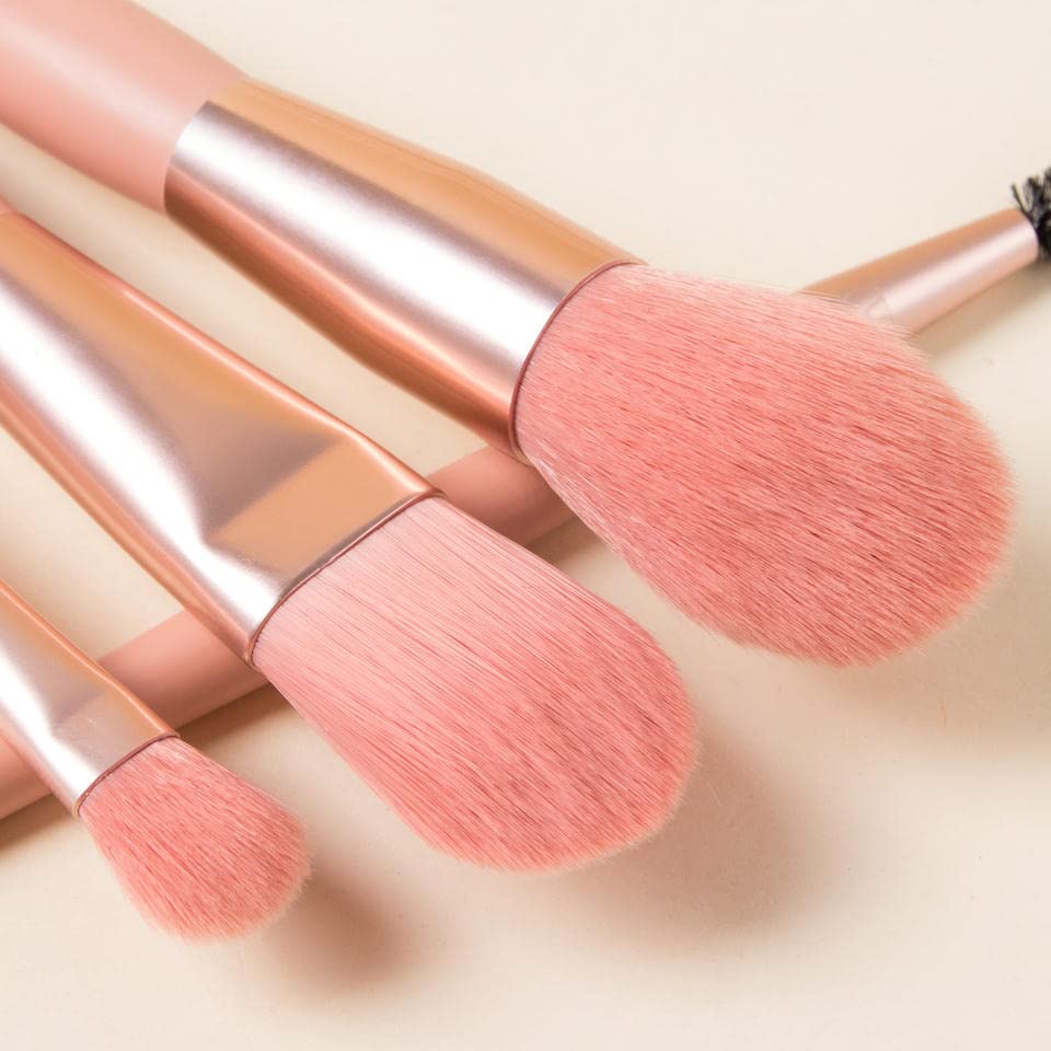 DD Retails Portable Synthetic Makeup Brush Set - 8 Piece Foundation & Eyeshadow Brush Kit for Women | Perfect for Travel, Home & Professional Makeup Application
