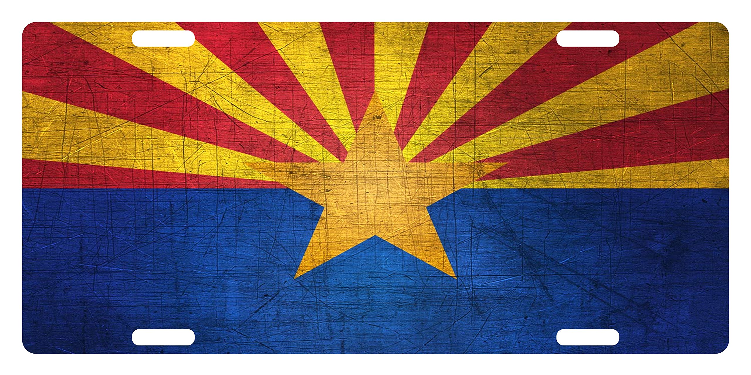 Arizona State Flag Custom License Plate - Arizonan Emblem for Cars, Trucks & Motorcycles | Durable Metal Auto Tag for AZ Pride & State Spirit
