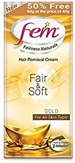 Fairness Naturals Fair Fem Hair Removal Cream - Pack of 4 for Smooth, Hair-Free Skin - Perfect for Legs, Arms, Bikini Line & Underarms at Home