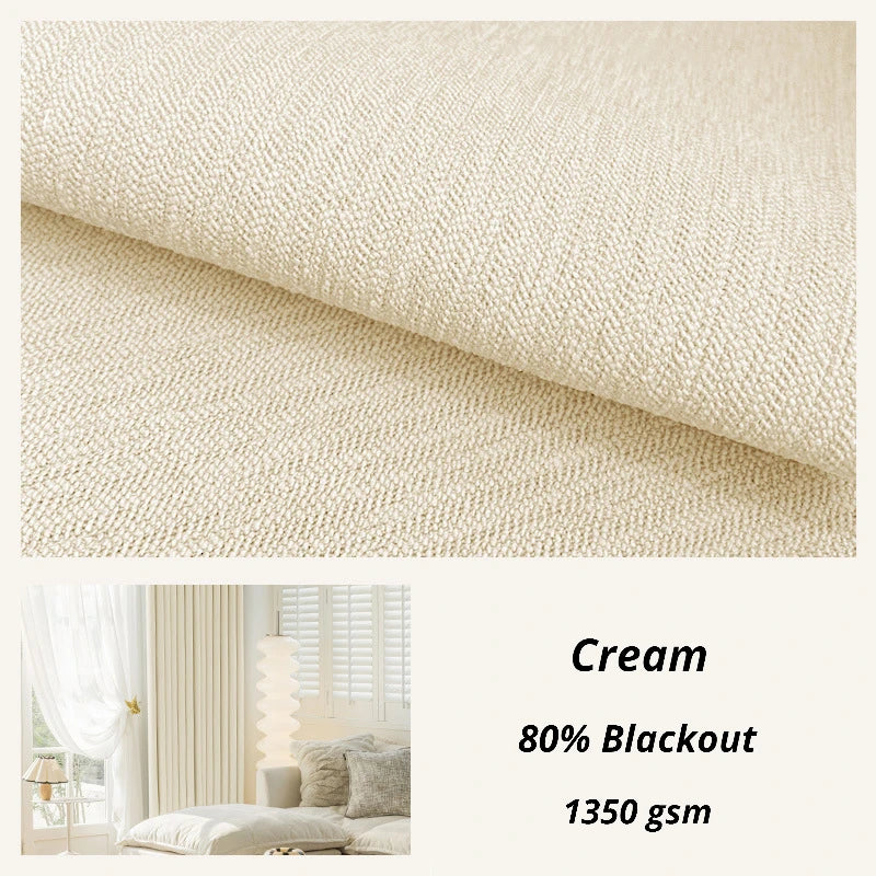 Blackout Curtains for Bedroom - Custom Minimalist Polyester Cotton Blend Window Drapes - Light Blocking Thermal Insulated Room Darkening Curtains for Nursery, Living Room & Home Theater