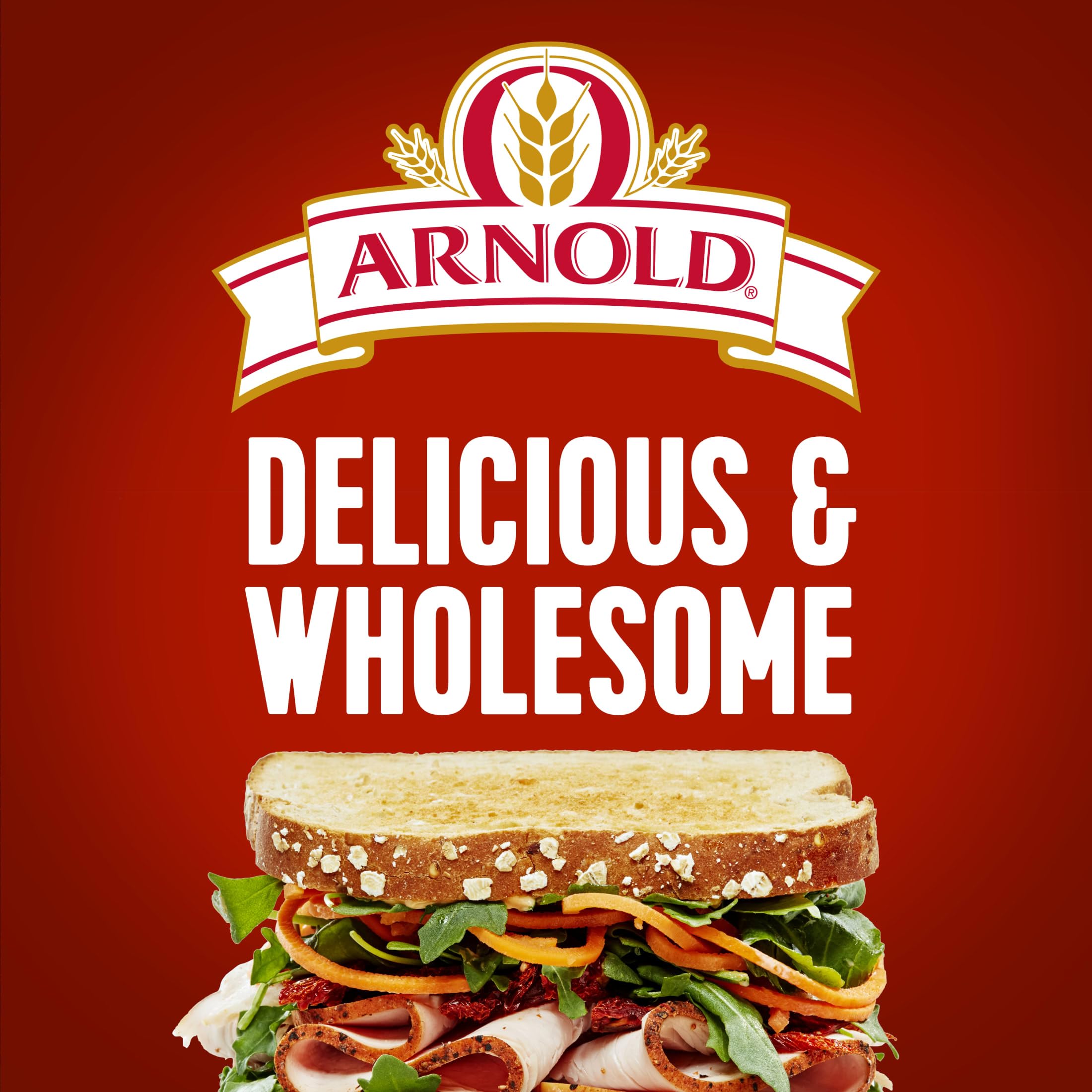 Arnold 12 Grains and Seeds Whole Grain Multigrain Bread - 24 oz Bag | Healthy High Fiber Sandwich Bread for Breakfast, Lunch & Snacks