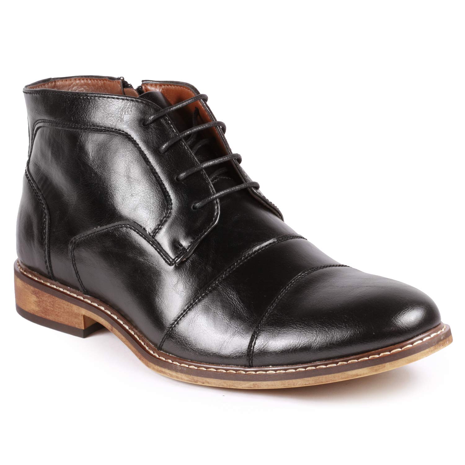 Metrocharm MC147 Men's Cap Toe Oxford Ankle Boot - Formal Dress Shoes & Casual Boots for Business, Office, and Everyday Wear