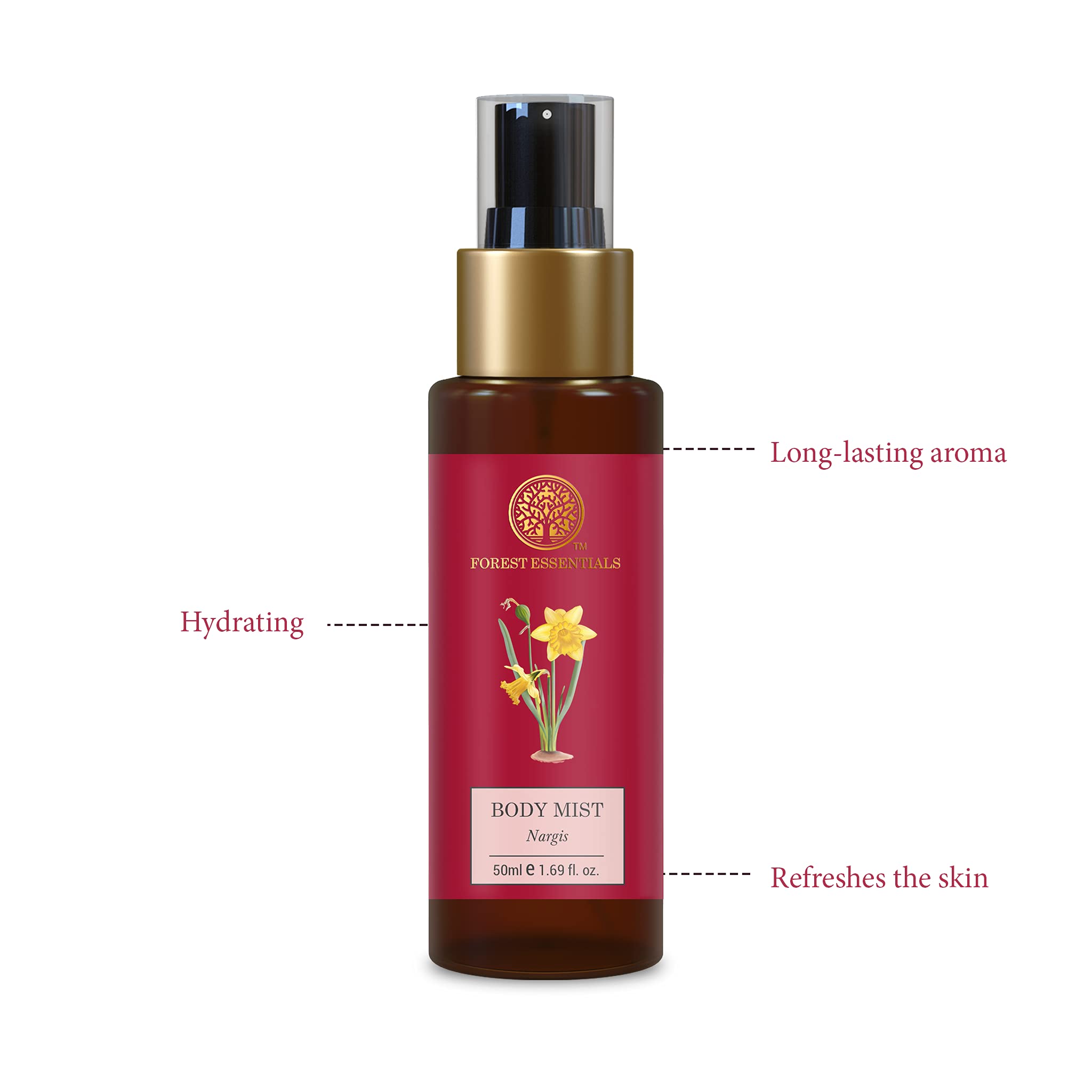 Forest Essentials Travel Size Body Mist Nargis & Honey Vanilla Combo – Luxurious Fragrance for Travel, Gym, and Everyday Use