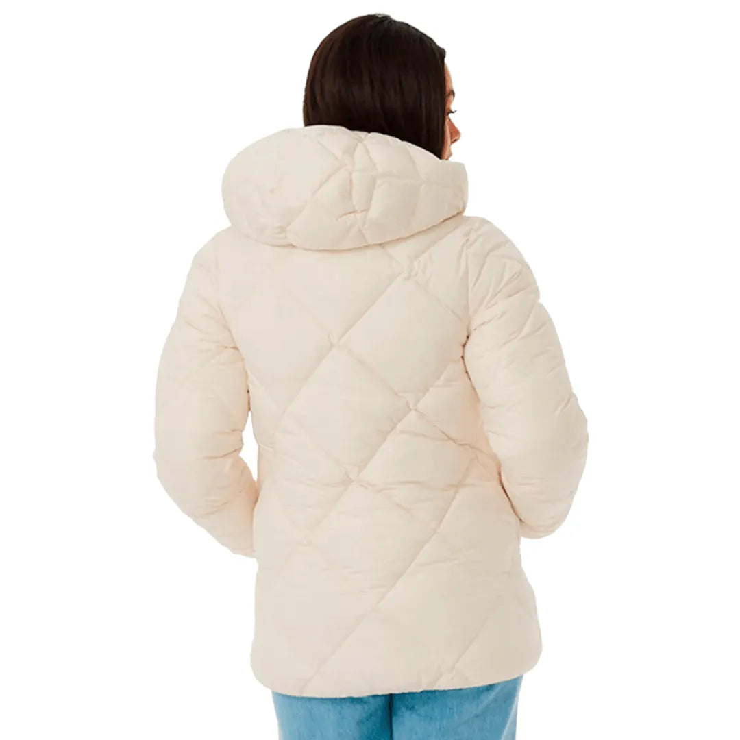 Rip Curl Women's Shorebreak Puffer Jacket - Warm Winter Coat, Water-Resistant & Lightweight for Outdoor Activities, Hiking & Snow Sports | White