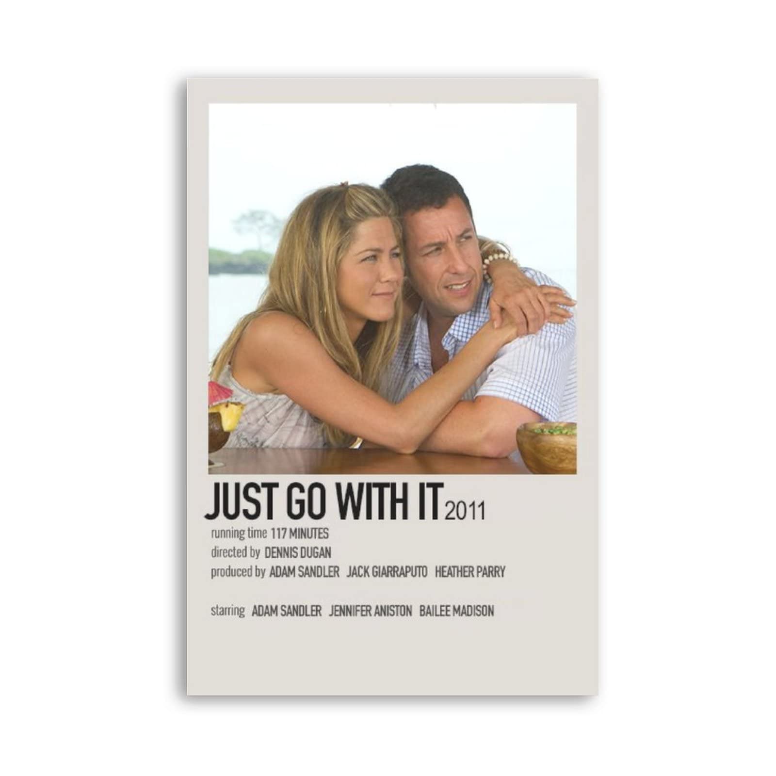 90s Minimalist Movie Posters - Just Go with It Canvas Wall Art (20x30cm/8x12in) Unframed - Vintage Room Decor for Bedroom, Office & Gifts - Perfect for Movie Lovers & Retro Aesthetic Spaces