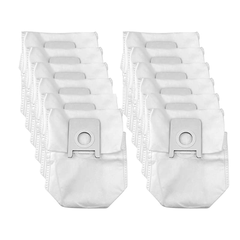 VUBLY 12 Pack White Dust Bags Replacement for ROIDMI EVE Plus Vacuum Cleaner - Compatible Accessories & Spare Parts | Perfect for Home Cleaning, Pet Hair Removal & Daily Vacuum Maintenance