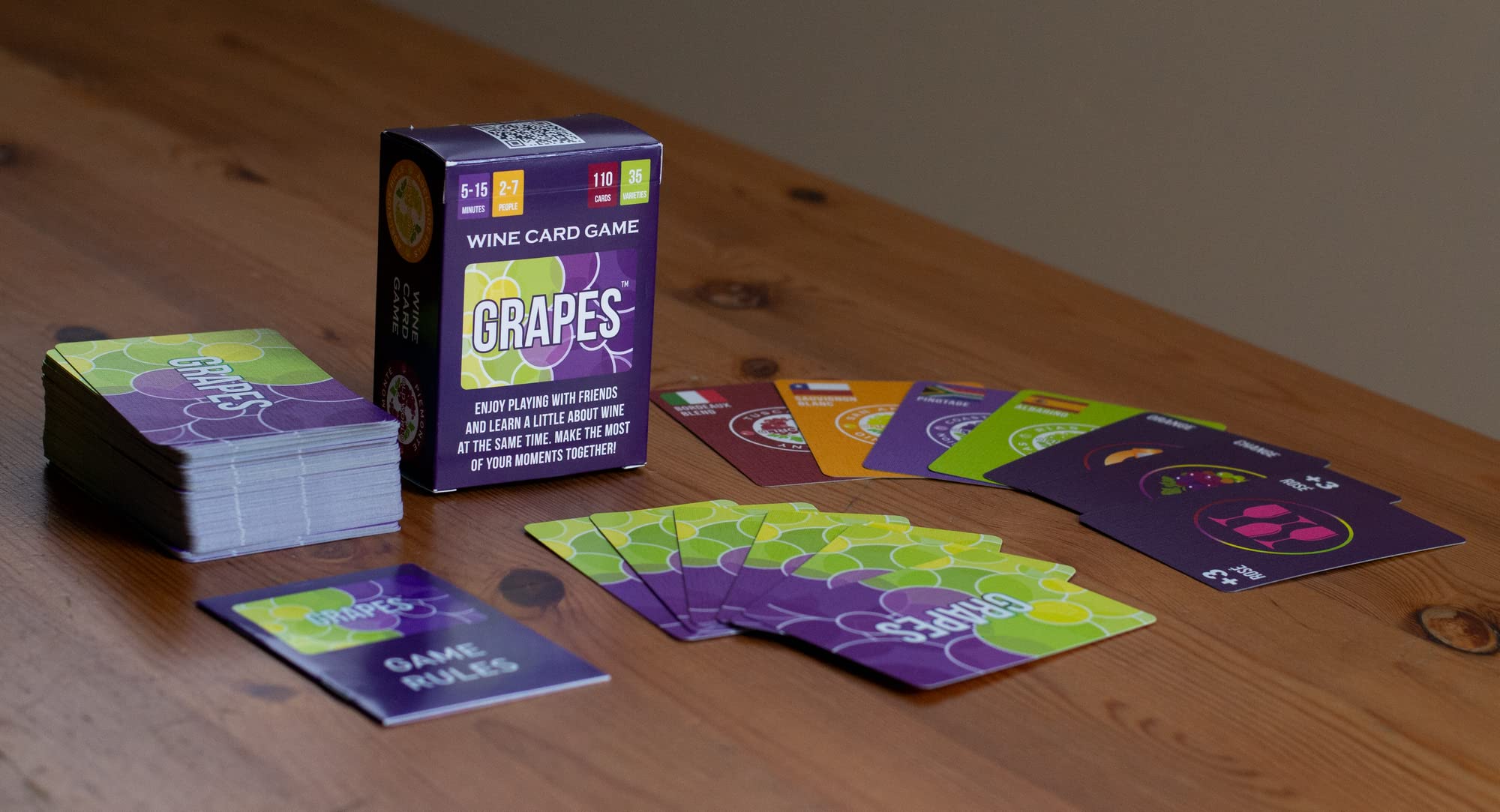 GRAPES Wine Card Game - Fun Party Drinking Game for Adults - Perfect for Game Nights, Bachelorette Parties & Social Gatherings