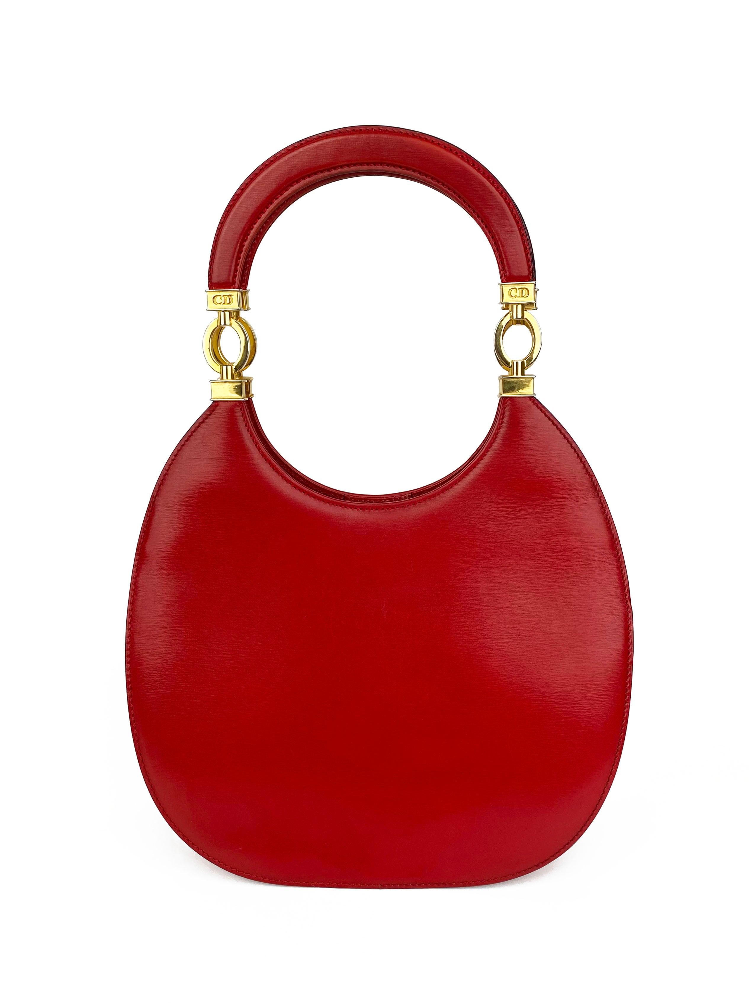Authentic Dior Red Vintage Shoulder Bag for Women - Luxury Leather Crossbody Purse - Perfect for Parties, Dating & Evening Events