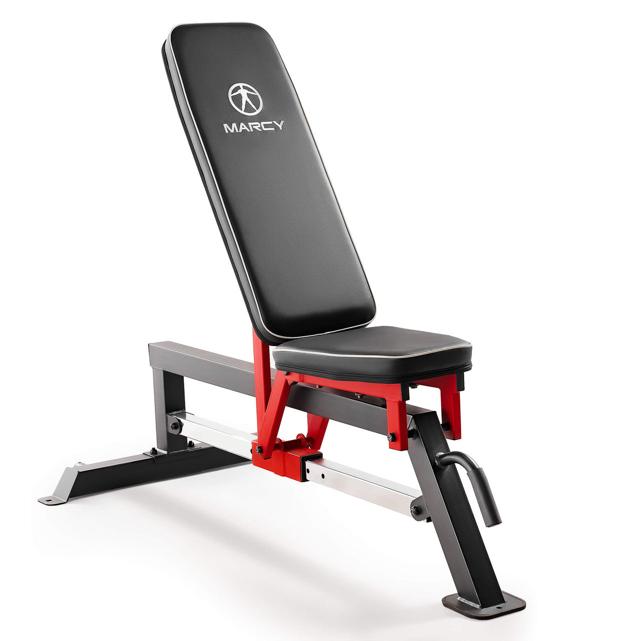 Marcy Adjustable Utility Bench with Chrome Sliding Track SB 5429 - Home Gym Workout Equipment for Strength Training & Weight Lifting