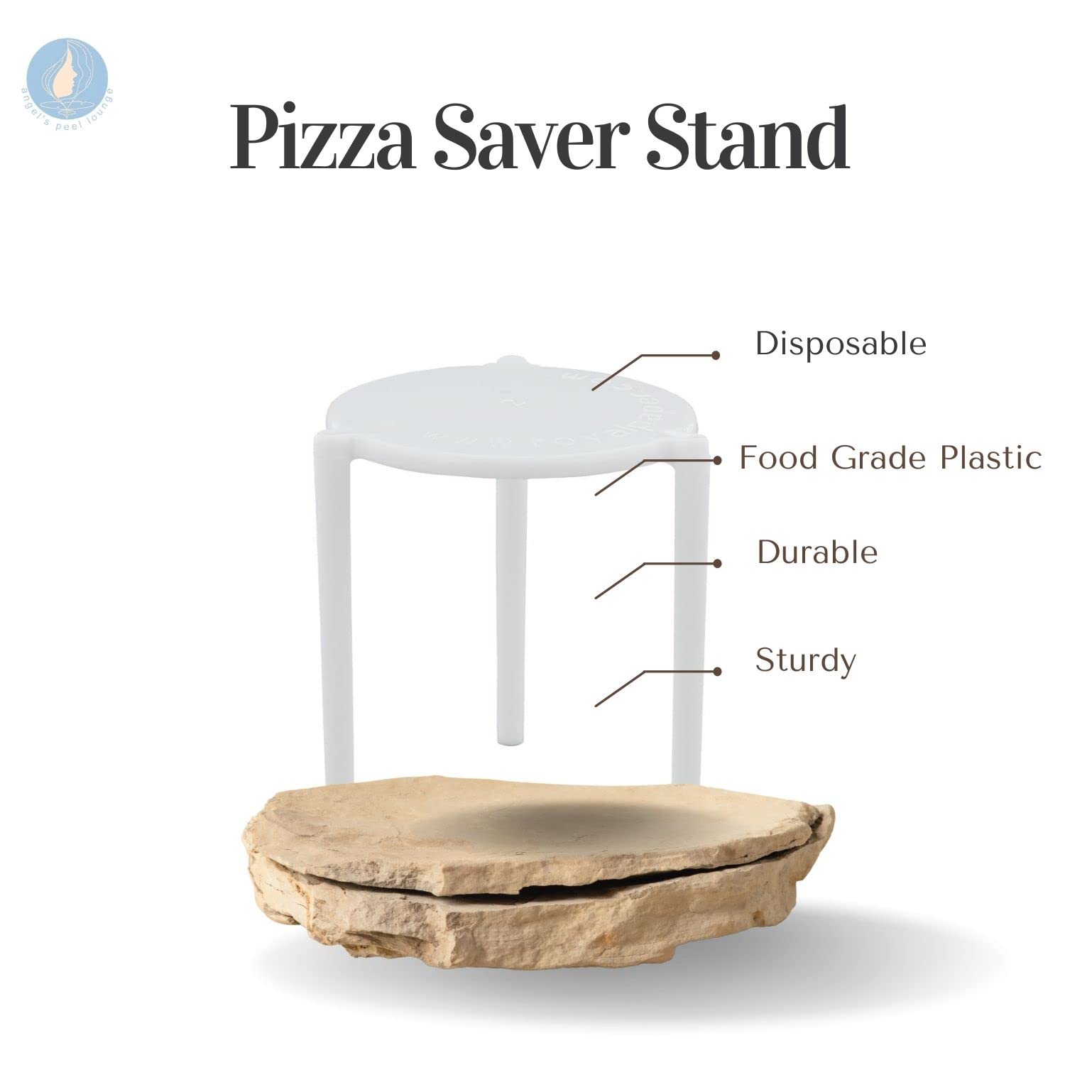 50-Pack White Plastic Pizza Box Stands - 1 5/8