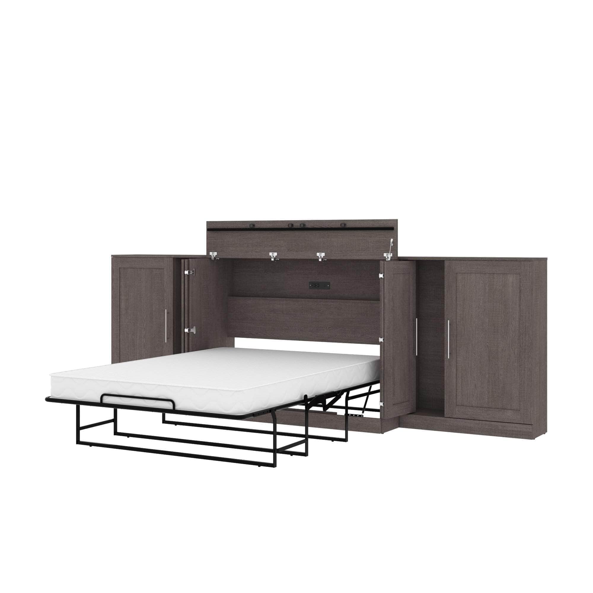 Pur Full Murphy Cabinet Bed with Mattress & 2x36
