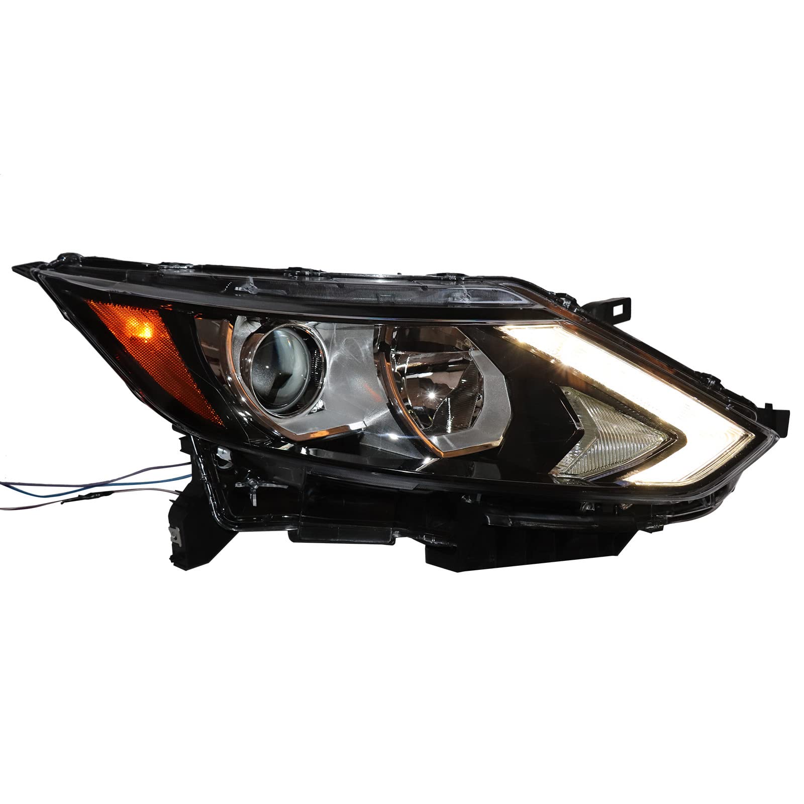LOYALHEARTDY Replacement Halogen Headlight Assembly for 2017-2019 Nissan Rogue Sport & Qashqai - Right Passenger Side (Part# 26060-6Ma0A/260606Ma0A) | US Stock | Improved Night Visibility & Safety Driving