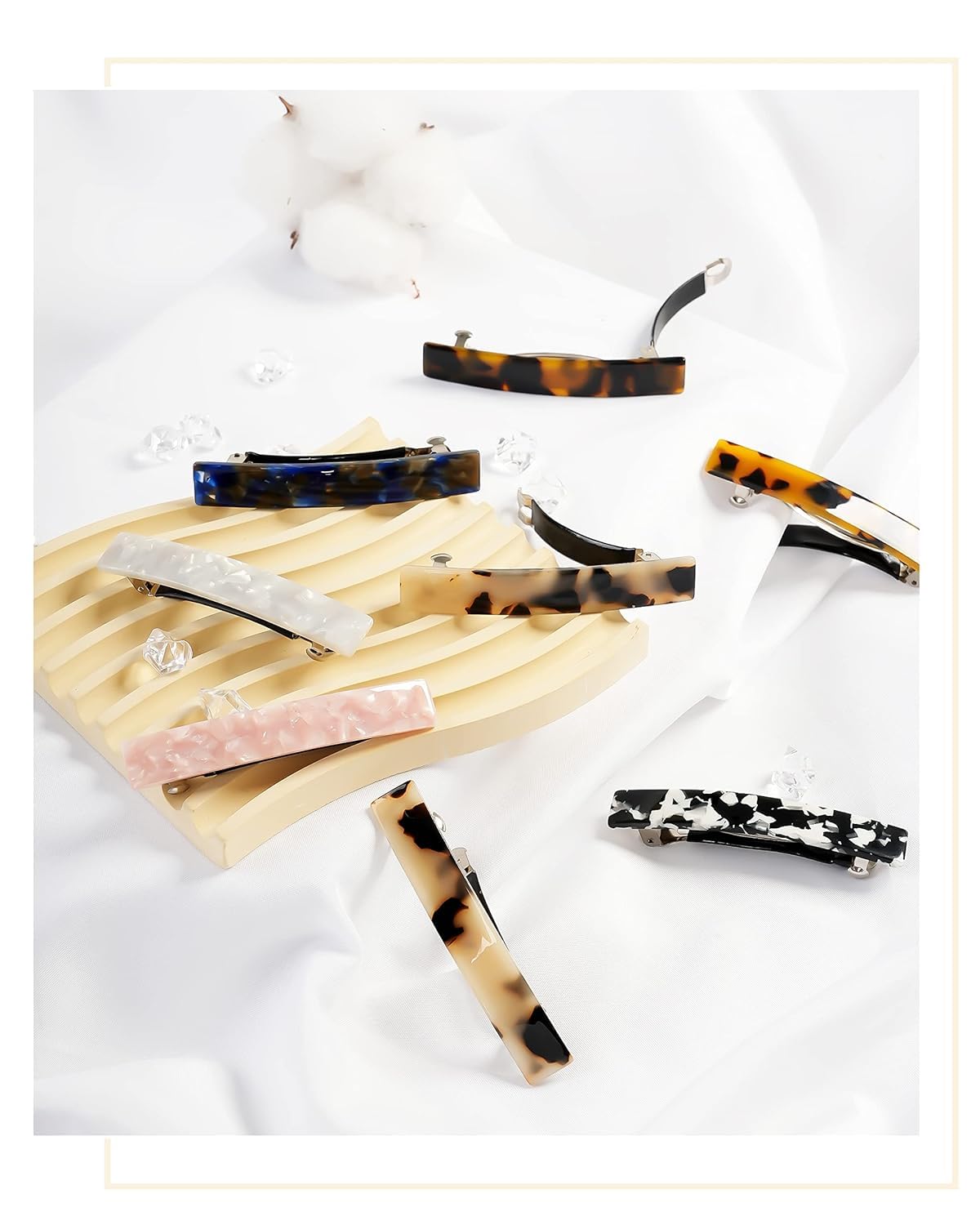 INHEAVEN 3-Piece Tortoise Shell Acetate Hair Clips - French Style Hair Barrettes for Women with Thick or Thin Hair - Perfect for Work, Weddings & Everyday Styling