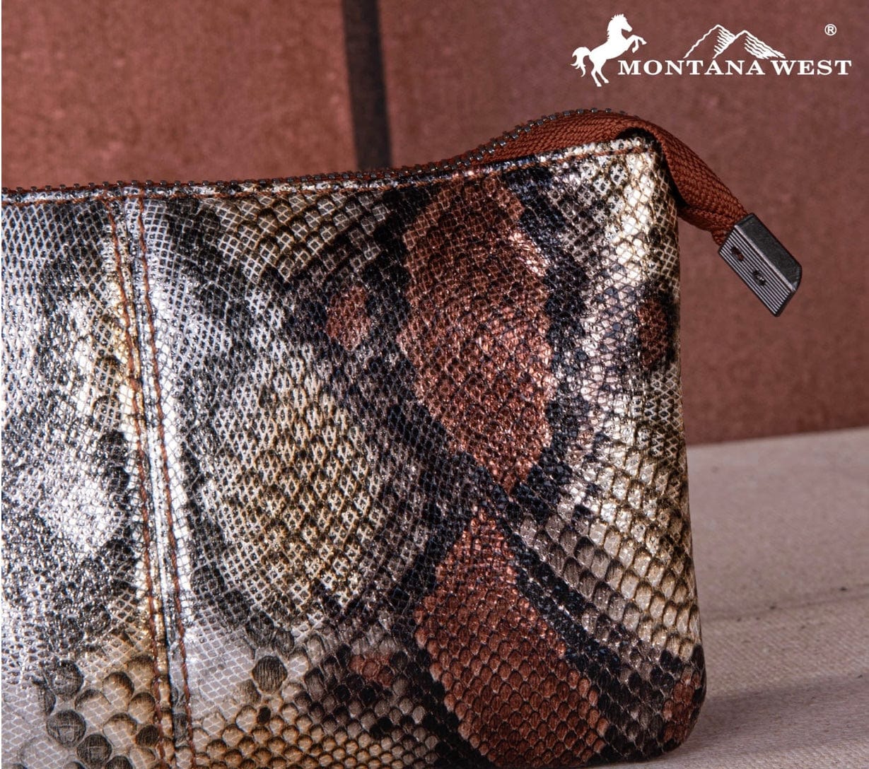 Snake Skin Wristlet for Women - Fashionable Reptile Pattern Clutch Purse - Perfect for Evening Parties, Date Nights & Special Occasions