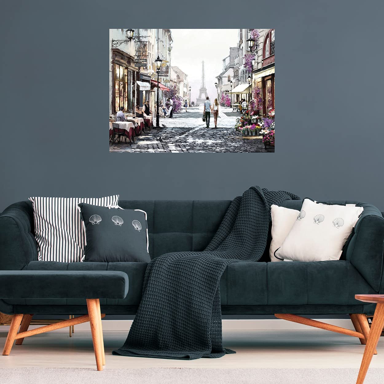 Paris Cityscape Canvas Wall Art - 32x24 Inch Large French Painting for Living Room Decor | Modern Home & Office Wall Decor | The Macneil Studio Artist Collection
