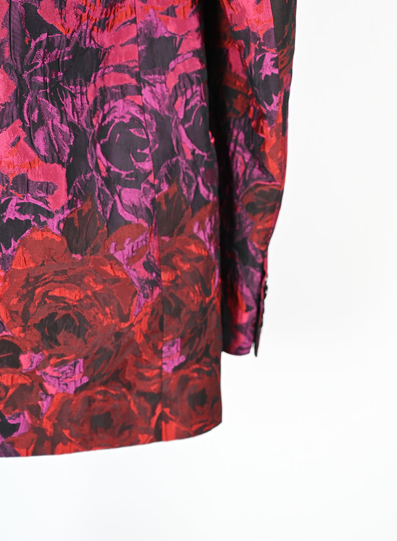 Dries Van Noten Floral Print Dress with Red Roses - Size 40 | Elegant Women's Fashion for Parties & Special Occasions