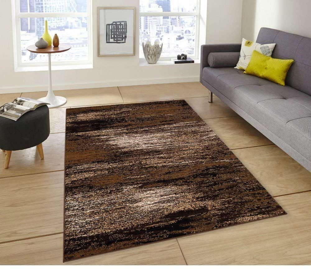 Champion Rugs Modern Contemporary Brush Chocolate Area Rug 7'8