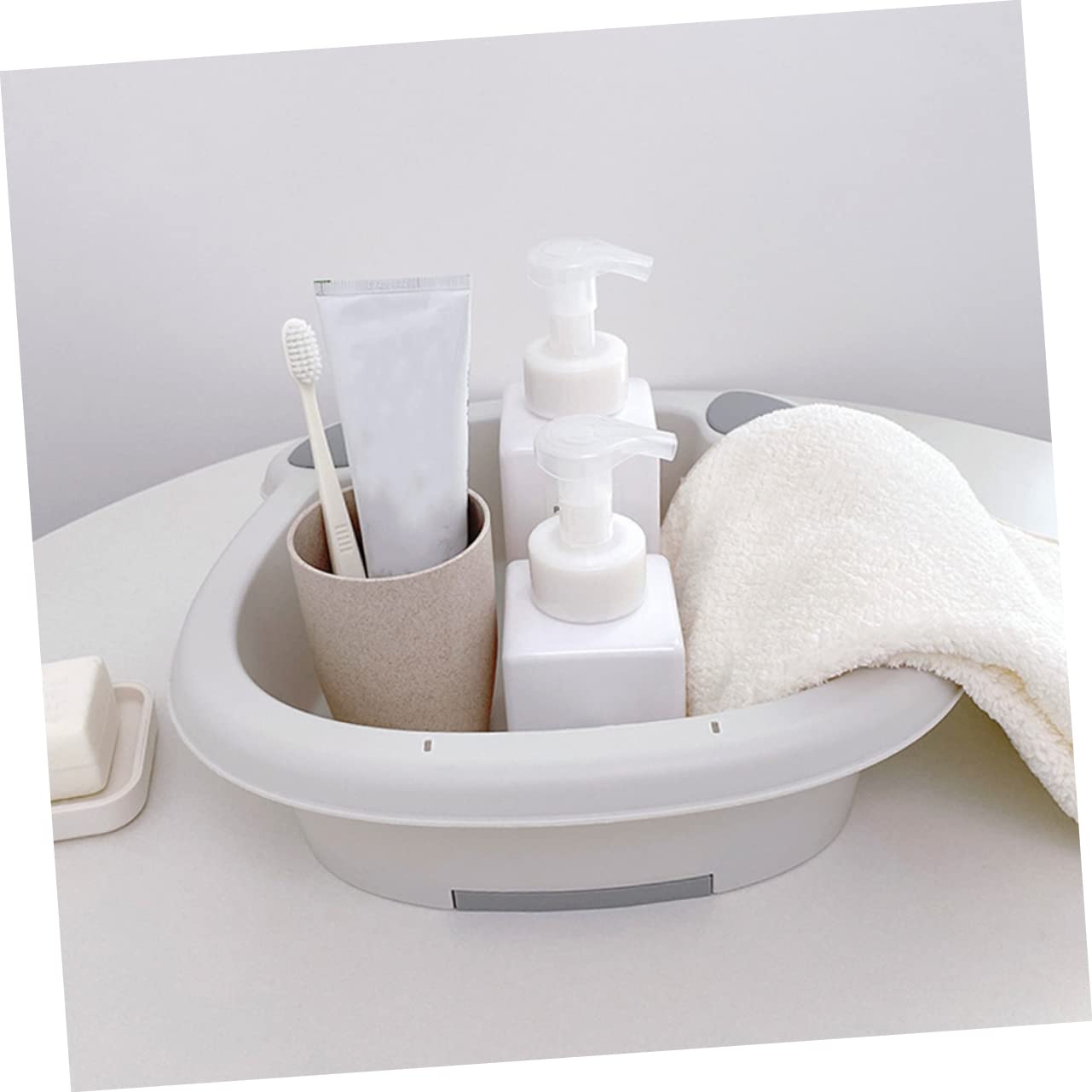 PartyKindom Hand Washing Board Set - Portable Mini Washing Basin for Clothes, Baby Items & Kitchenware | Durable PP Plastic Laundry Tray, Foot Sink & Household Cleaning Tool | Perfect for Camping, Small Apartments & Hand Washing Delicates