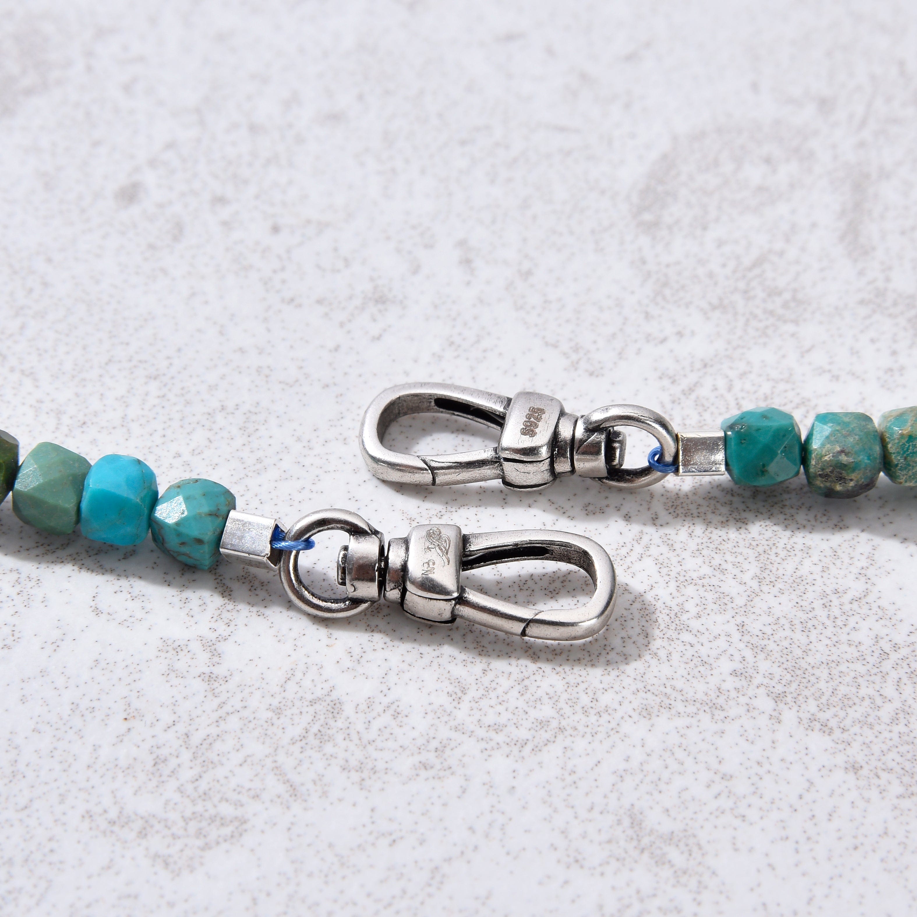 4mm Turquoise Faceted Cube Beaded Necklace & Multi-Wrap Bracelet Set - Boho Chic Jewelry for Women, Gift for Her, Layered Stacking Beads for Casual & Party Wear