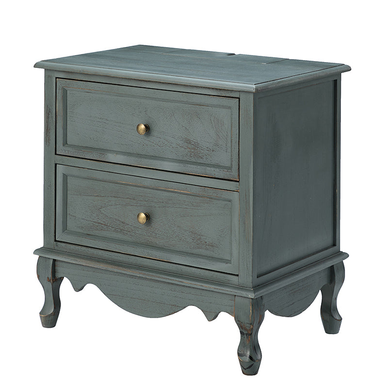 Galatea 24 Inch Tall 2-Drawer Nightstand Chest - Modern Bedside Table with Optional Styles for Bedroom, Living Room, or Office Storage