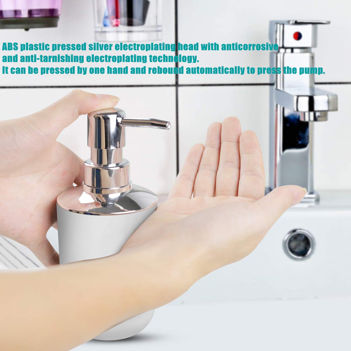 6-Piece Bathroom Accessories Set - Plastic Lotion Dispenser, Toothbrush Holder, Tumblers, Soap Dish, Trash Can & Toilet Brush with Drawstring Bags (White) - Perfect for Bathroom Organization & Home Decor
