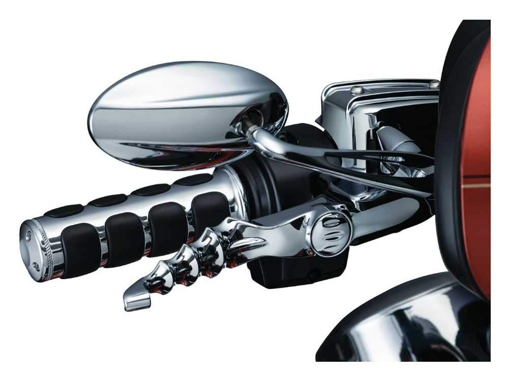 Premium ISO Handlebar Grips for Electronic Throttle Control - Compatible with 2014-2019 Harley-Davidson Motorcycles - Chrome Finish (1 Pair) - Enhance Comfort & Control for Long Rides & Highway Cruising