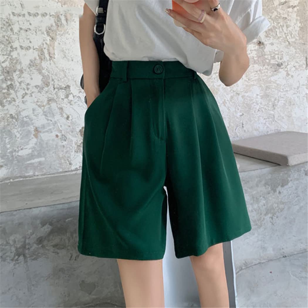 Women's High Waist Loose Wide Leg Cargo Shorts - Korean Style Straight Black Summer Short Pants | Casual Streetwear, Beach Outfits & Vacation Wear