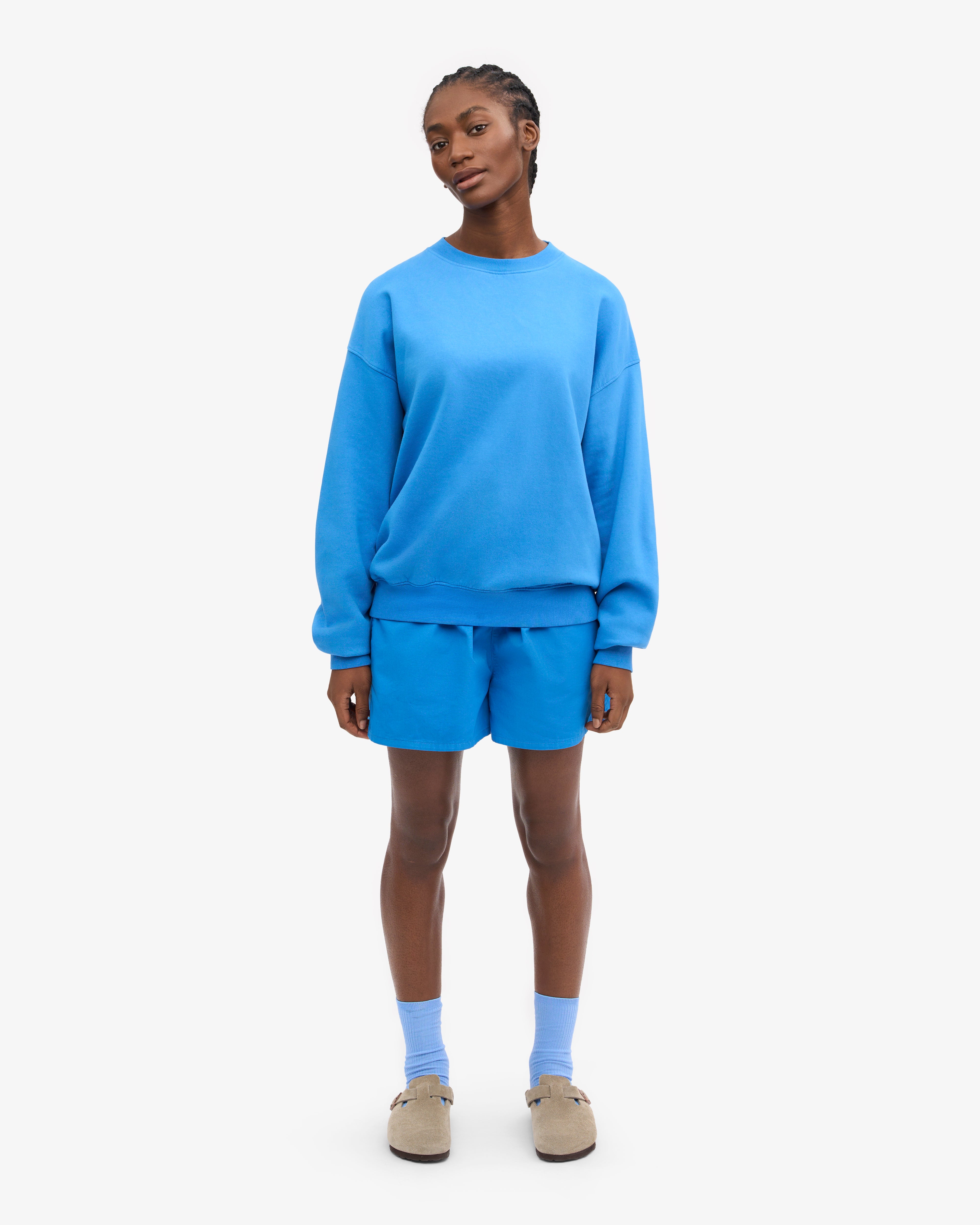 Organic Oversized Crewneck Sweatshirt - Pacific Blue | Soft & Comfortable Unisex Pullover for Casual Wear & Loungewear