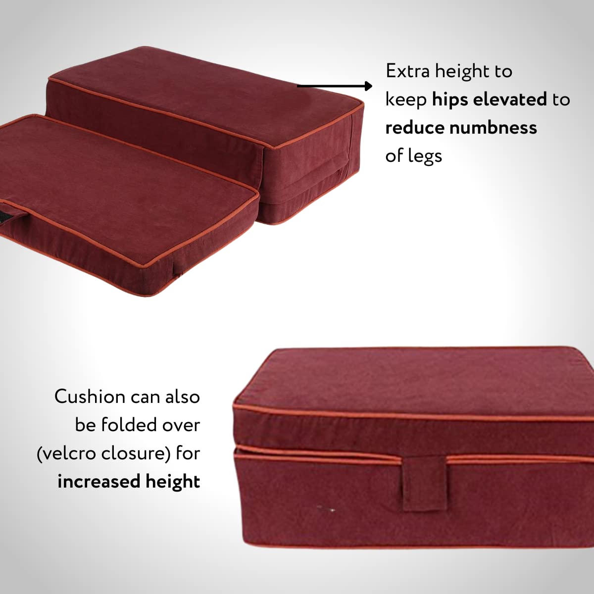 Friends Of Meditation® Adjustable Floor Cushion for Yoga, Meditation & Relaxation - Comfortable Zafu & Zabuton Style Seating for Home, Office & Zen Spaces