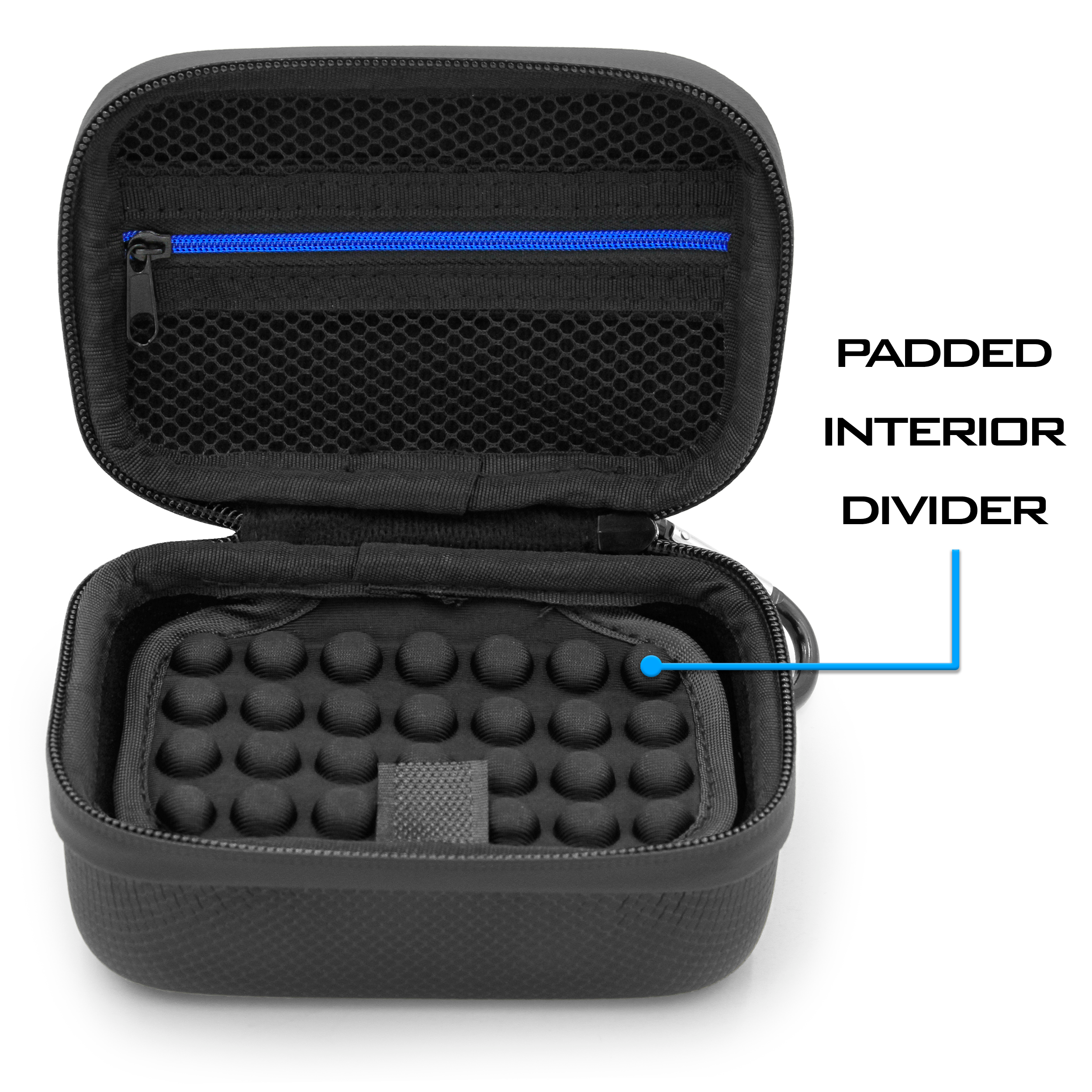 CASEMATIX Protective Carry Case for Blue Tees Golf Ringer & Accessories - Travel Storage Case for Smart Magnetic GPS Handheld Range Finder | Perfect for Golf Course, Travel & Outdoor Sports