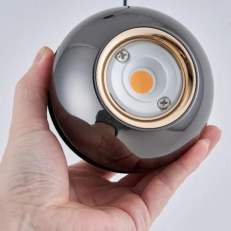 Modern Round Sphere Industrial LED Pendant Light - Vintage Style Hanging Fixture for Kitchen Island, Dining Room, Restaurant & Cafe Lighting