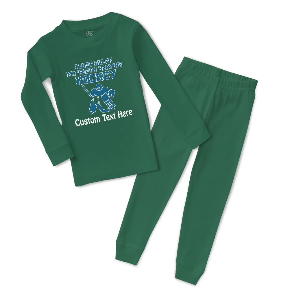 Custom Boy & Girl Cotton Toddler Pajamas - Snug Fit Hockey Themed Sleepwear for Kids | Perfect for Bedtime, Playtime & Holiday Gifts