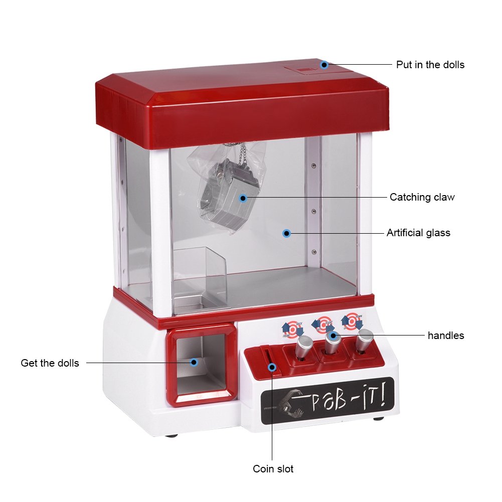 Mini Dolls Claw Machine Toy - Electronic Arcade Game with Music & Lights for Kids - Fun Birthday Gift & Party Entertainment for Children