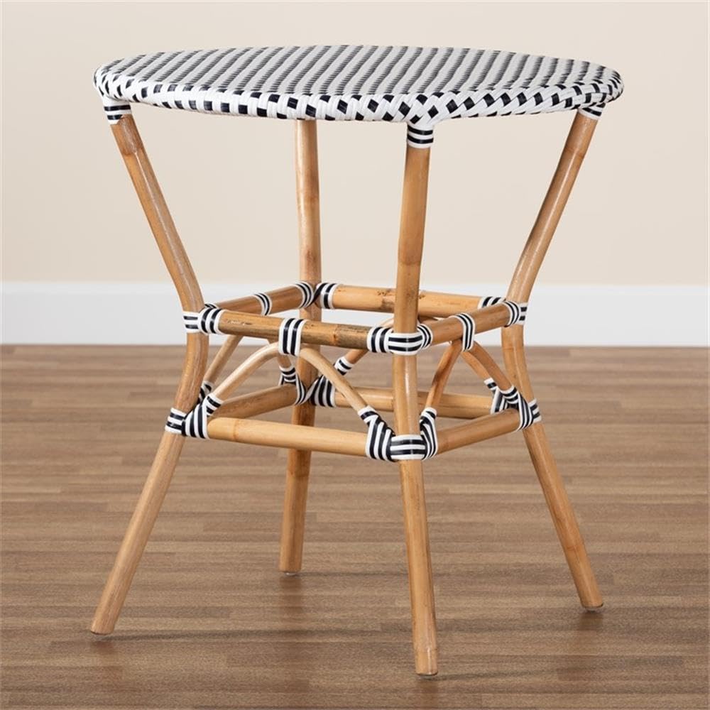 Baxton Studio French Provincial Dining Table - Elegant Black & White Finish for Formal Dining Rooms & Farmhouse Kitchens