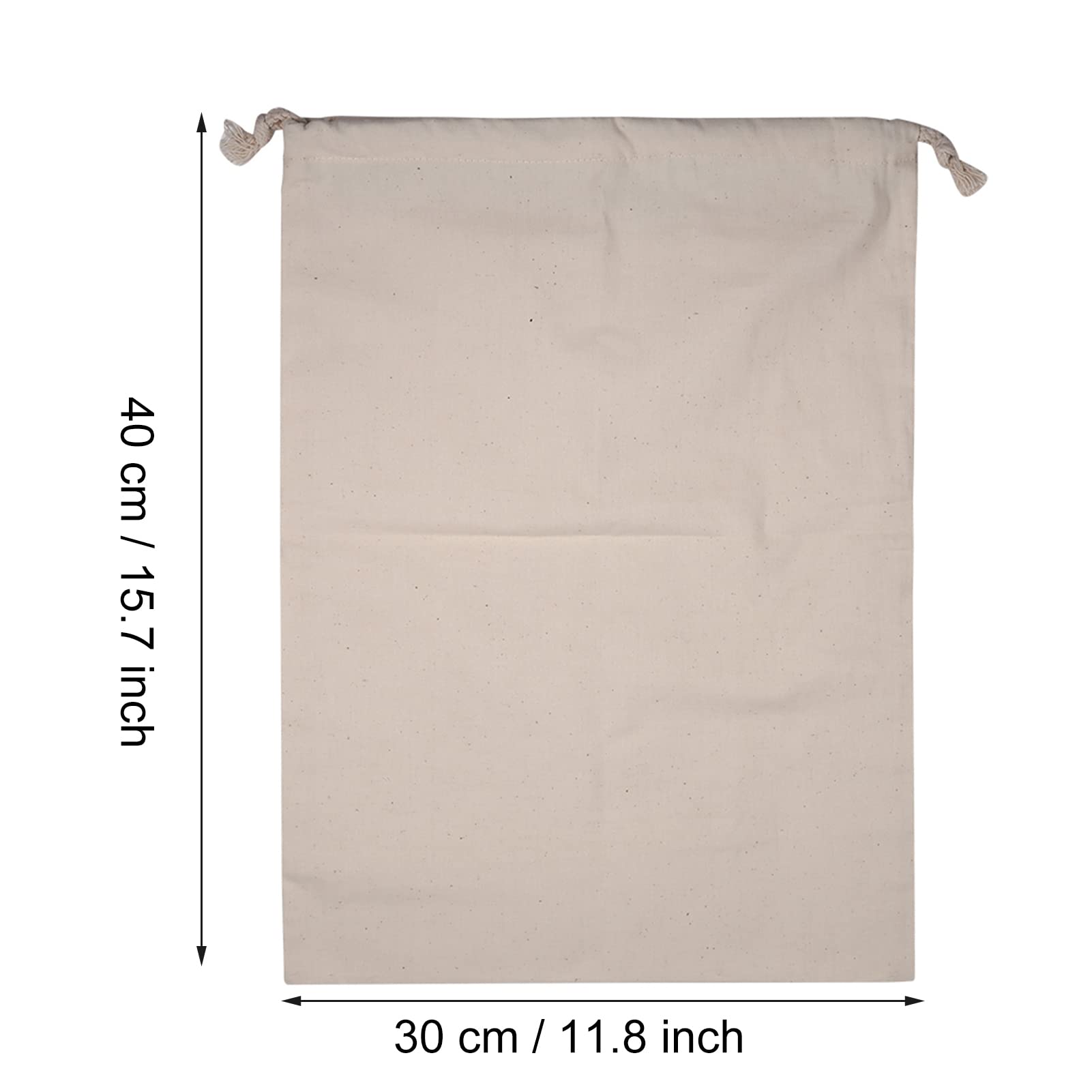 Premium Cotton Drawstring Storage Bags - 30x40cm Laundry Sack, Travel Organizer, Beach & Produce Bag - Reusable Eco-Friendly Cloth Pouches for Home, Travel, Camping & Grocery Shopping