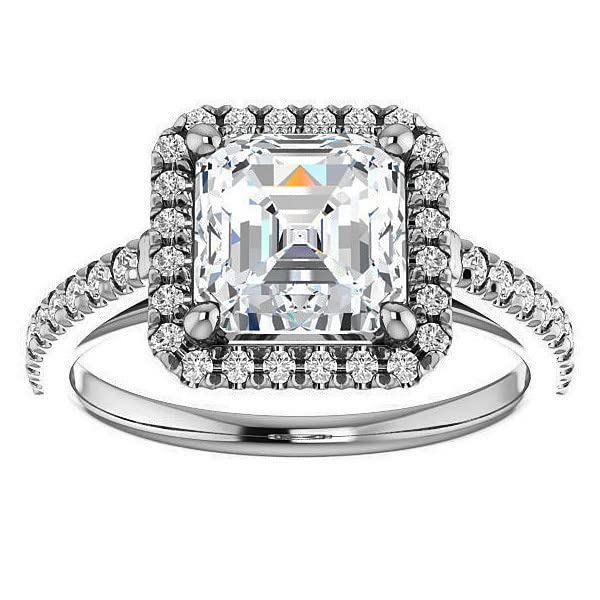 Lovely Asscher Cut 3 CT Colorless Moissanite Bridal Ring Set in 925 Sterling Silver - Engagement & Wedding Ring Set for Women - Perfect Gift for Anniversary, Proposal, Valentine's Day & Special Occasions