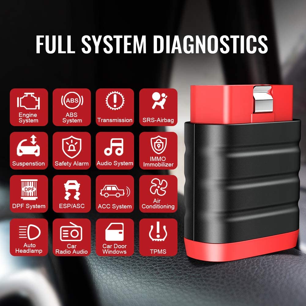 THINKDIAG MINI Bluetooth OBD2 Scanner Diagnostic Tool - Full System Car Code Reader for iOS & Android - Check Engine Light, Fault Codes & Live Data - Perfect for DIY Car Repairs & Professional Mechanics