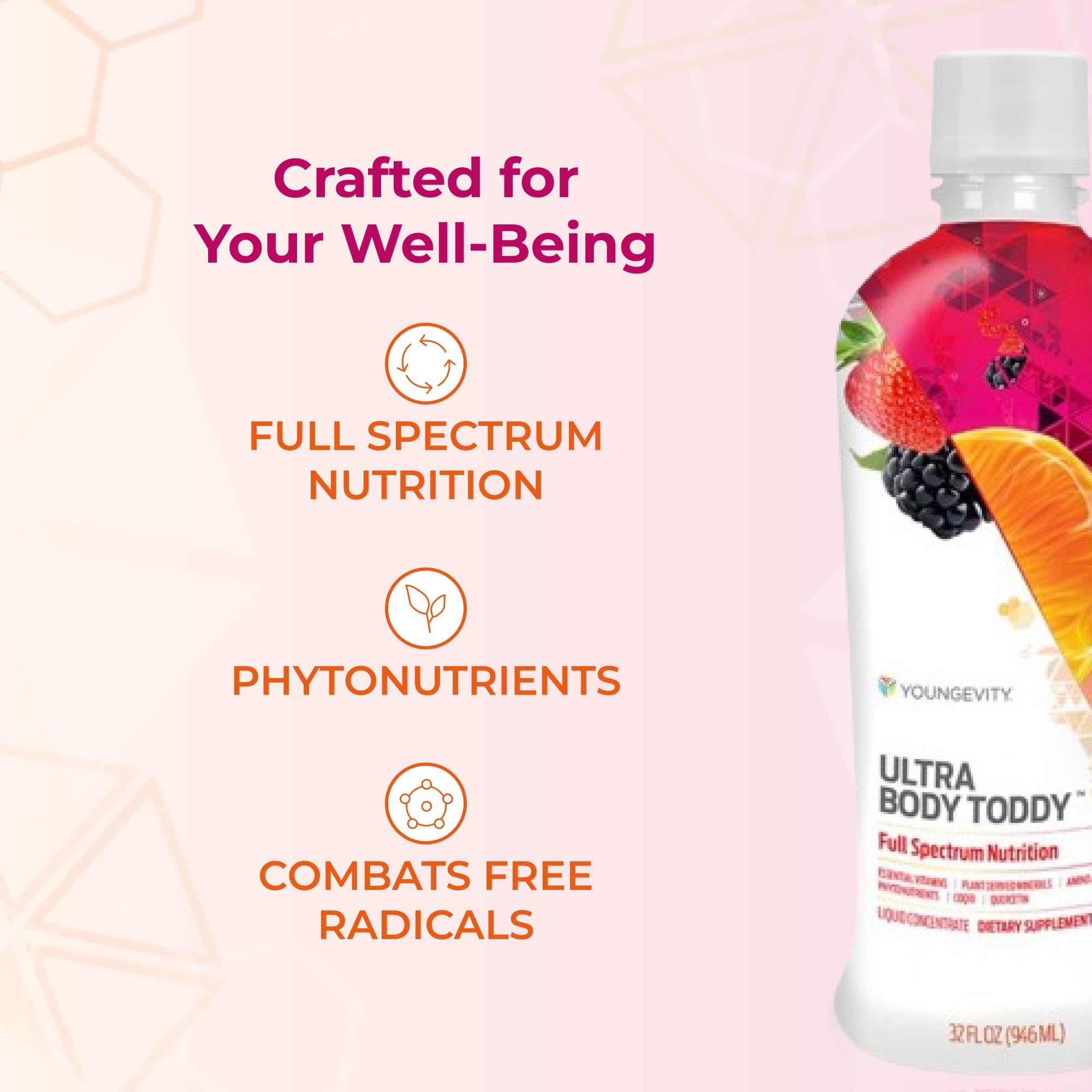 Youngevity Ultra Body Toddy™ - 100+ Nutrient Mega Multi-Vitamin Mineral Supplement for Men & Women - Enhanced Absorption with Phytonutrients & Amino Acids - 32 Fl Oz (Pack of 2) - Supports Immune Health, Energy & Overall Wellness for Active Lifestyles