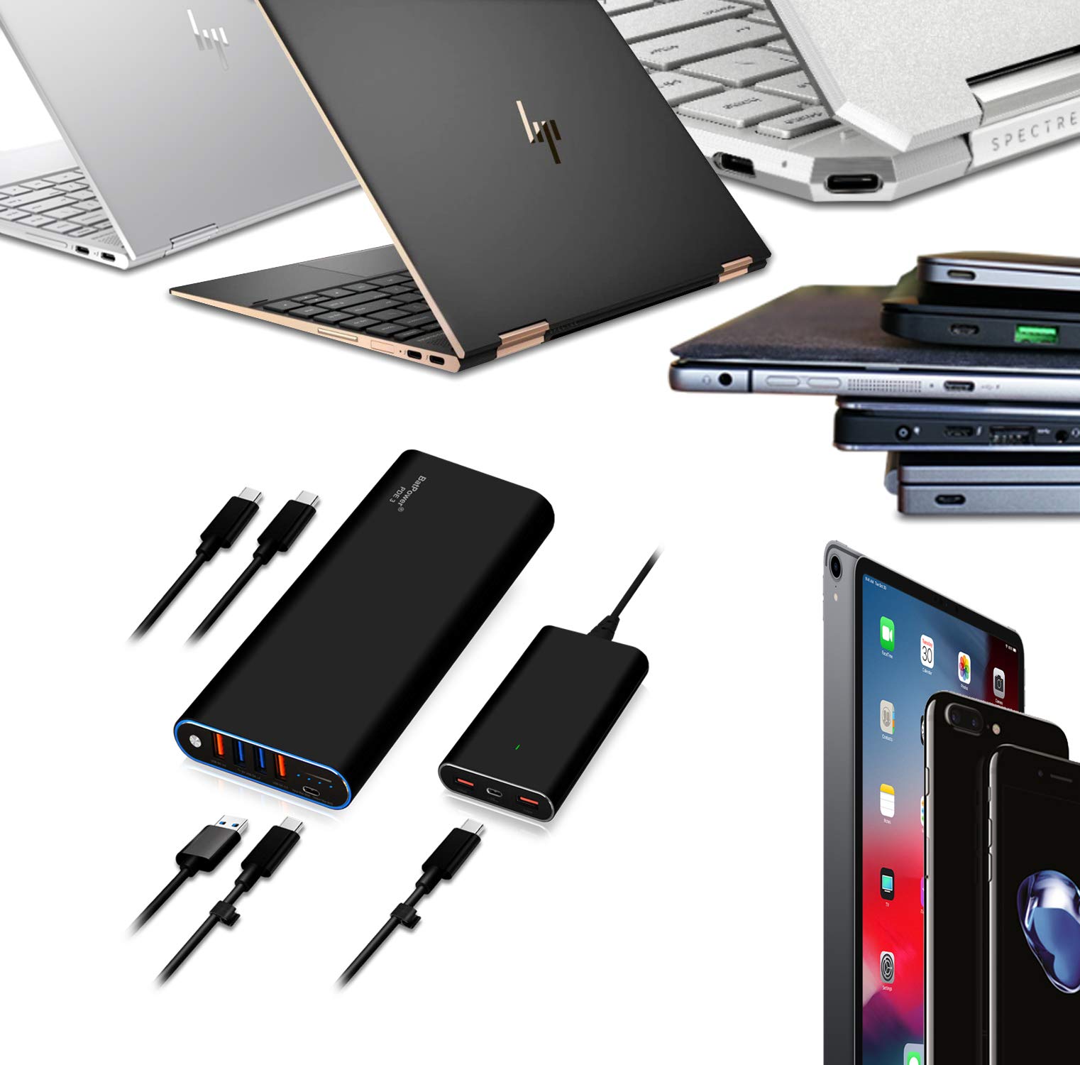 BatPower 210Wh High-Speed PD USB-C Laptop Power Bank - Portable Charger for HP Spectre X360, Dell XPS, Razer Blade Stealth - Includes 120W Slim PD Adapter | Perfect for Travel, Business Trips & Remote Work