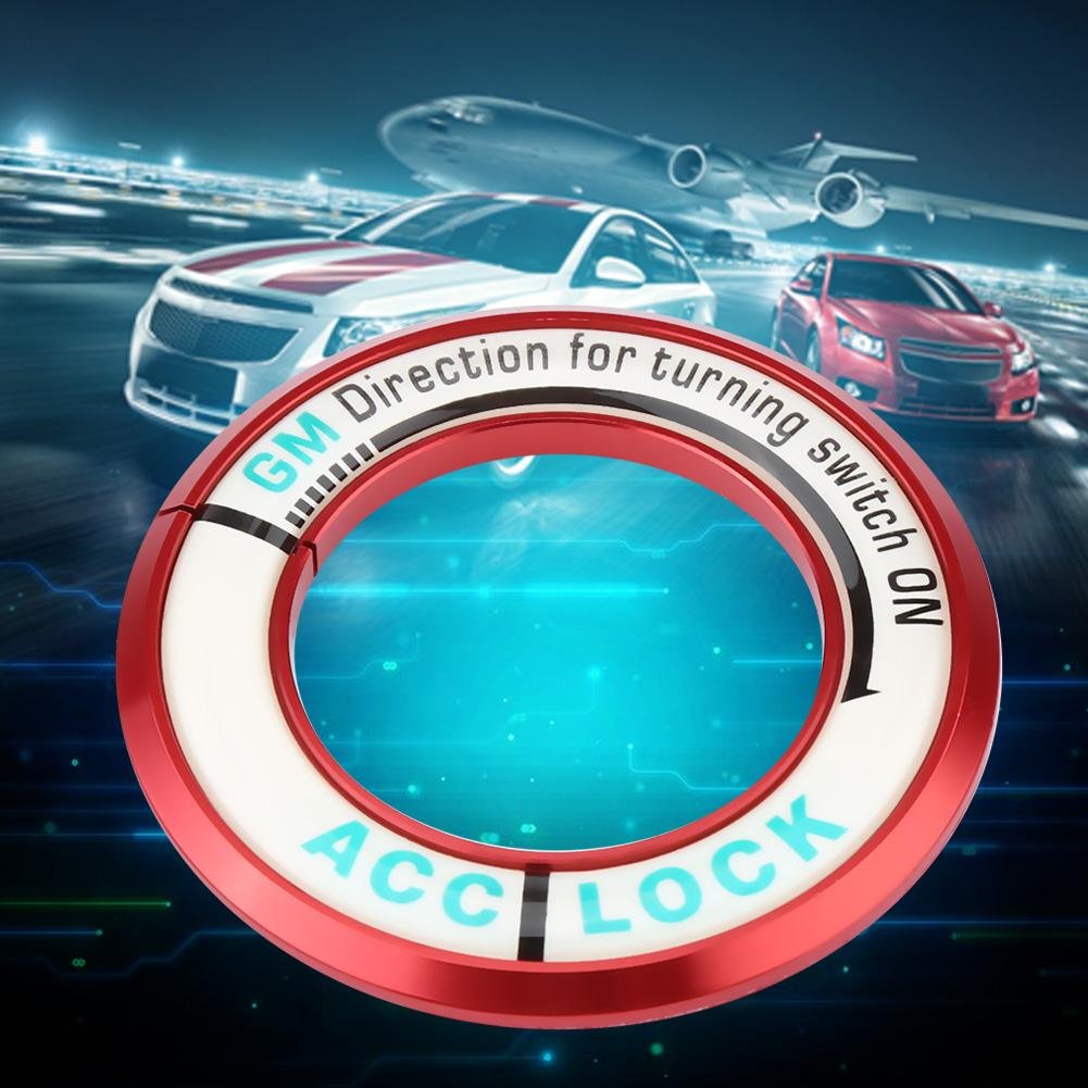 Premium Car Aluminum Alloy Luminous Ignition Switch Cover - Red Key Hole Decoration Ring & Trim for Enhanced Night Visibility | Perfect for Car Interior Customization & Night Driving Safety