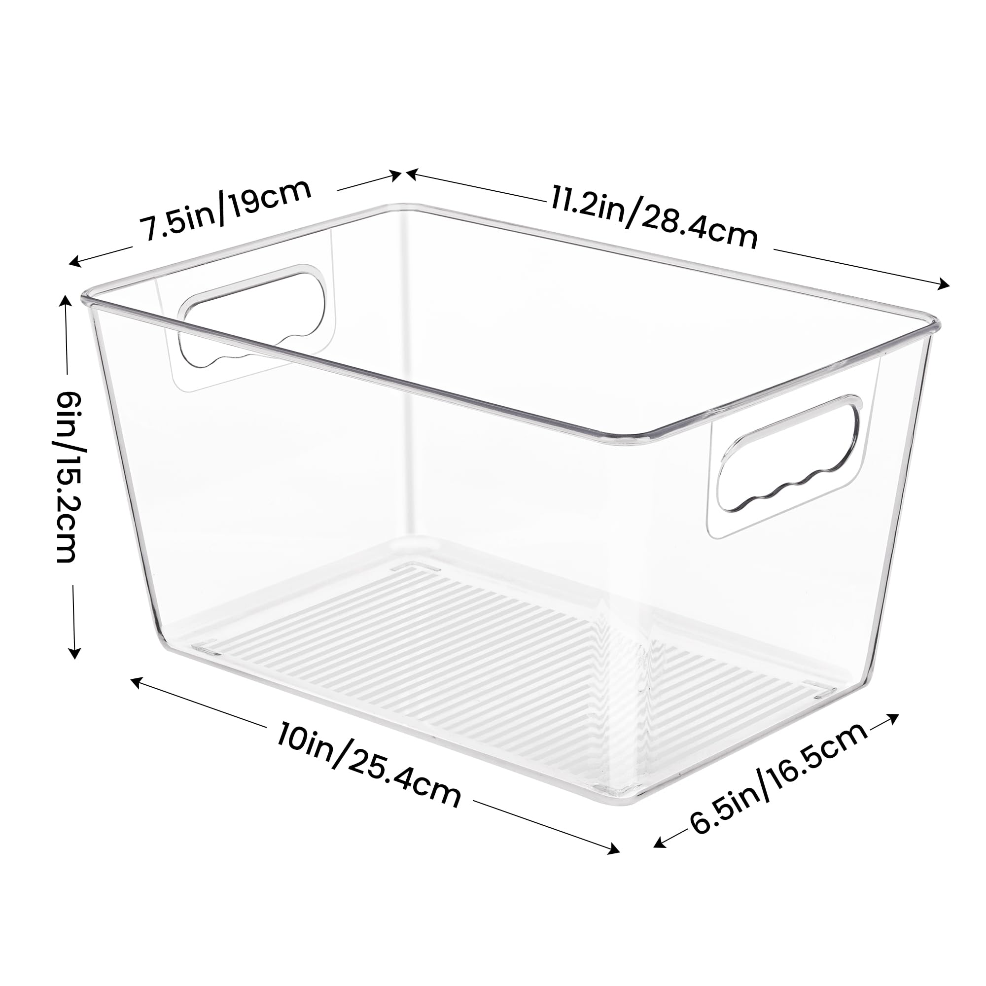YIHONG 8 Pack Clear Plastic Storage Bins with Handles - Pantry Organizer Containers for Kitchen, Freezer, Cabinet & Closet Organization | Perfect for Food Storage, Home Decluttering & Space Saving Solutions