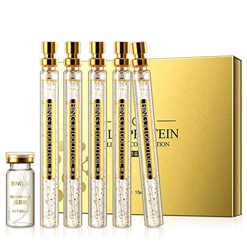 InstaLift Korean Protein Thread Lifting Set with Soluble Collagen Threads & Nano Gold Essence - Absorbable Face Lift Treatment for Wrinkle Reduction & Skin Tightening | At-Home Facial Rejuvenation Kit