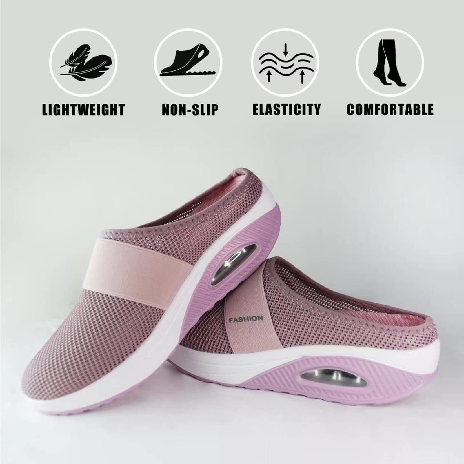 Orthopedic Diabetic Walking Shoes for Men & Women - Air Cushion Slip-On Slippers with Arch Support - Comfortable House Shoes for Indoor & Outdoor Use - Ideal for Elderly, Plantar Fasciitis & Foot Pain Relief