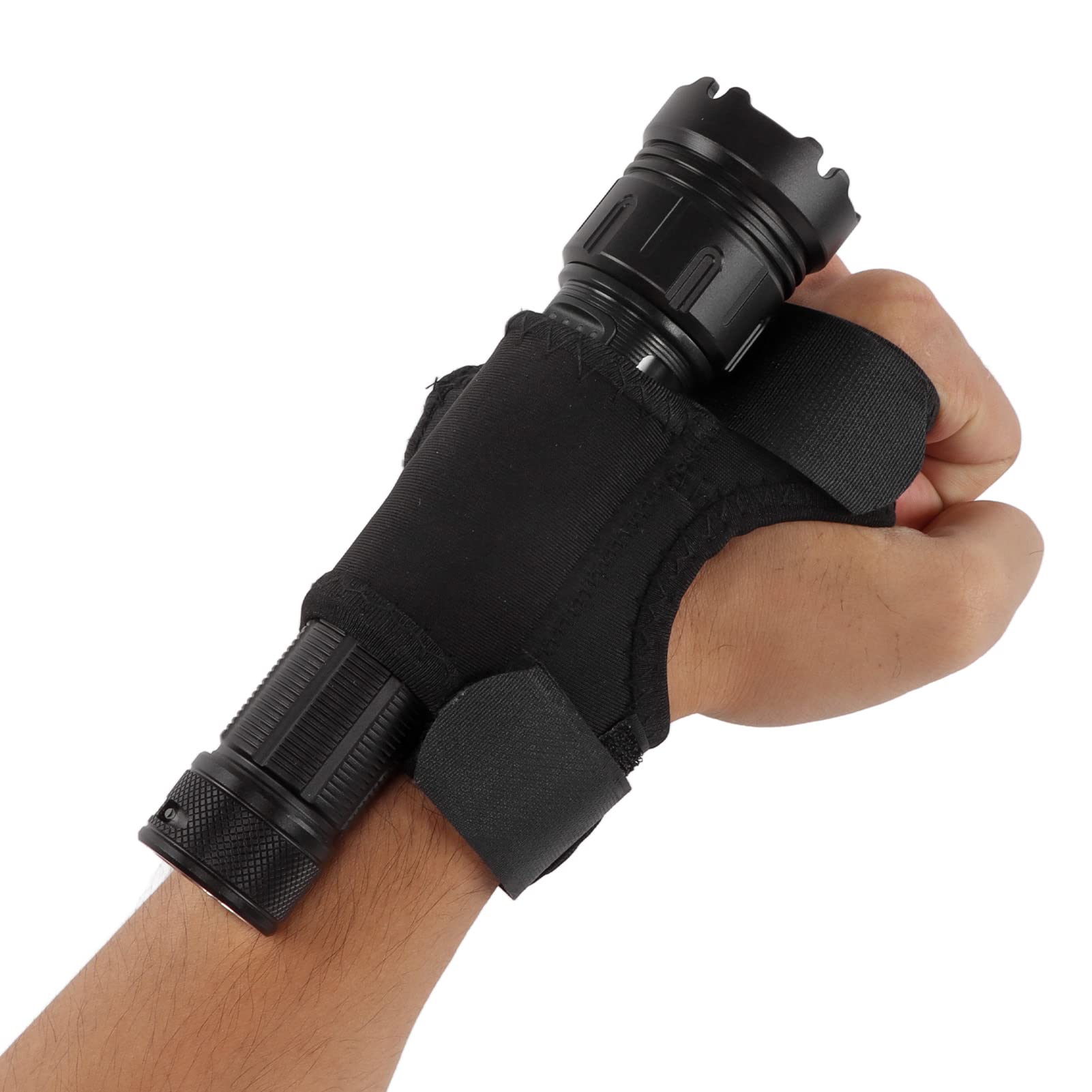 **Durable Nylon Wrist Flashlight Holster for Diving & Outdoor Activities - Hands-Free Flashlight Holder for Scuba Diving, Camping, Hiking & Emergency Use**