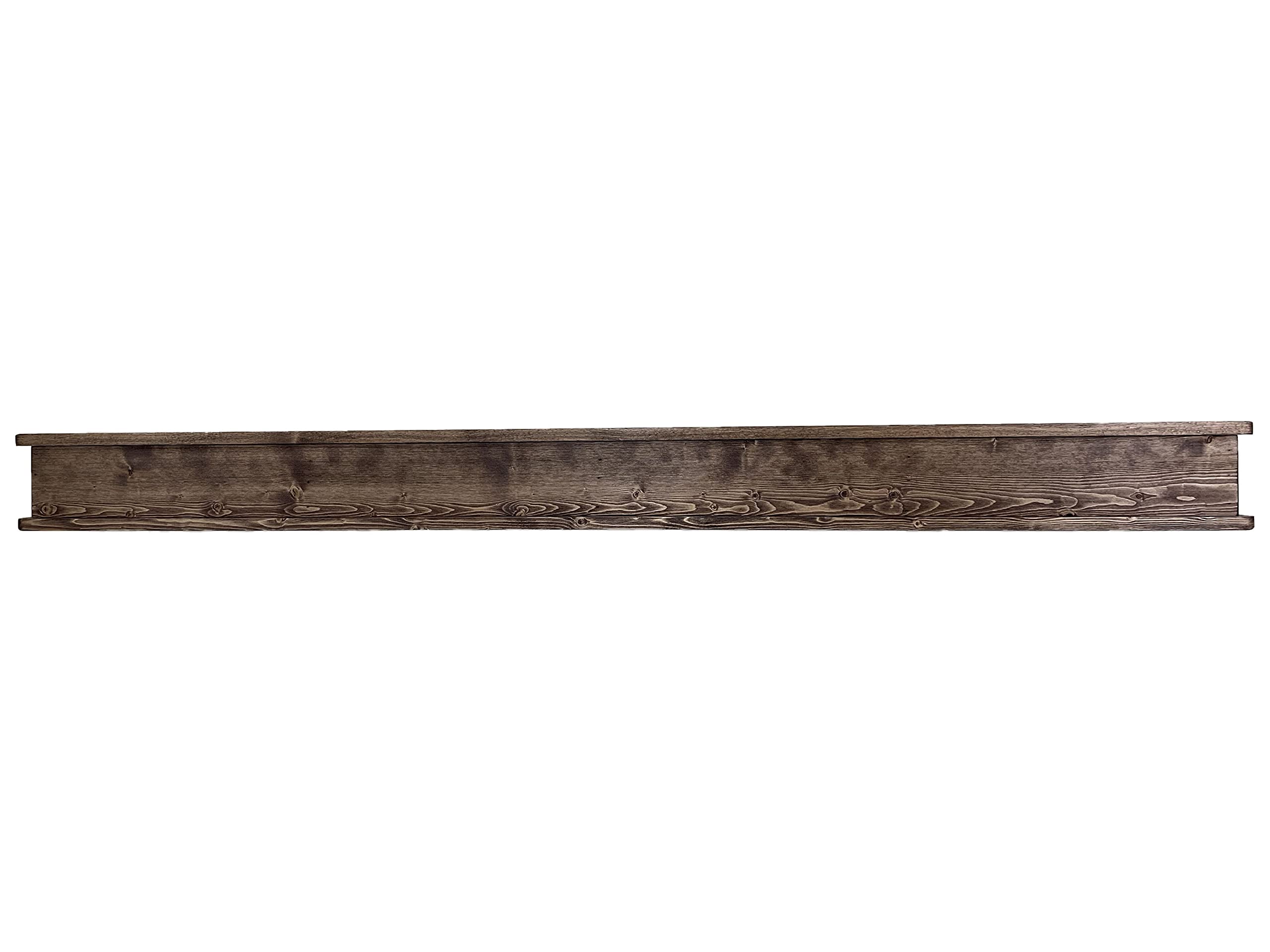 Rustic Wood Fireplace Mantel Shelf - 72 Inch Floating Shelf for Farmhouse Decor - Handmade in USA - Perfect for Living Room, Bedroom, or Office Wall Display - Fireplace Surround & Home Decoration Shelf (Rustic Brown)