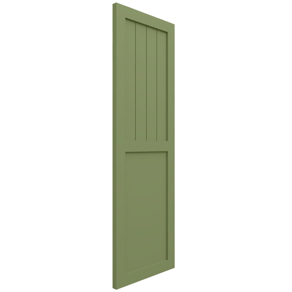 Ekena Millwork TFP101FC12X057MG True Fit PVC Farmhouse/Flat Panel Shutters - 12x57 Inch Moss Green (Pair, Hardware Not Included) | Perfect for Window Covering, Home Exterior Decor & Farmhouse Style Houses